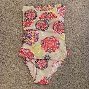 Strapless one piece bathing suit Antrhopologie